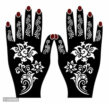 Apcutes mehndi stencil for both hands.