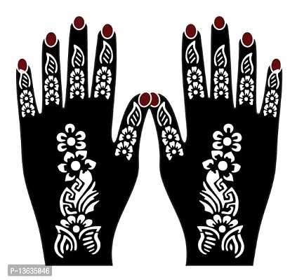 Apcutes mehndi stencil for both hands.