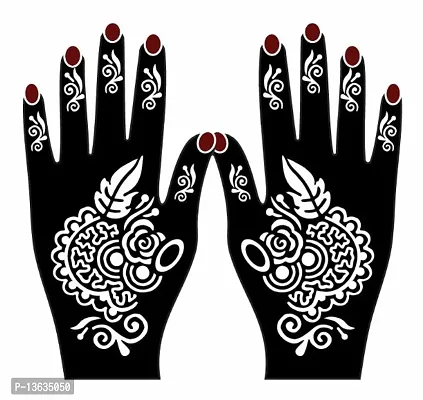 Apcutes mehndi stencil for both hands.