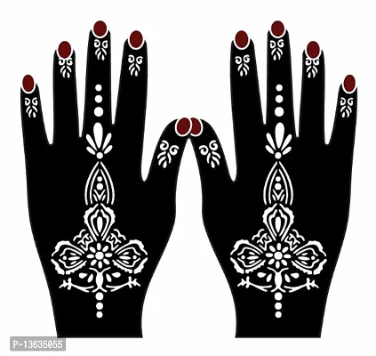 Apcutes mehndi stencil for both hands.