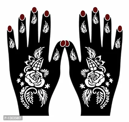 Apcutes mehndi stencil for both hands.