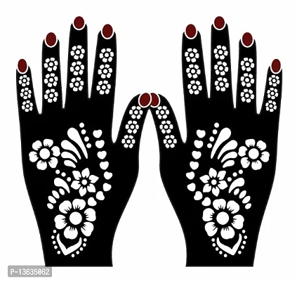 Apcutes mehndi stencil for both hands.