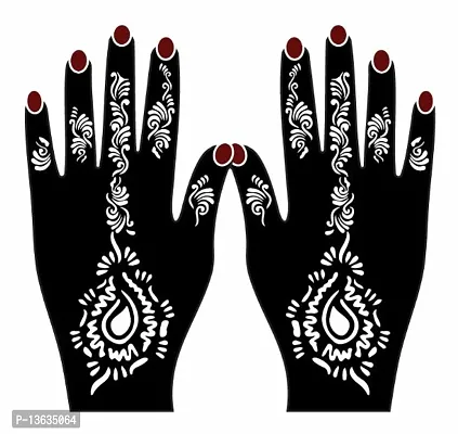 Apcutes mehndi stencil for both hands.-thumb0