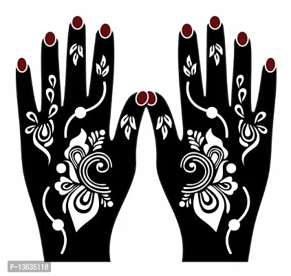 Apcutes mehndi design stencil for both hands.