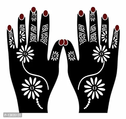 Apcutes mehndi design stencil for both hands.