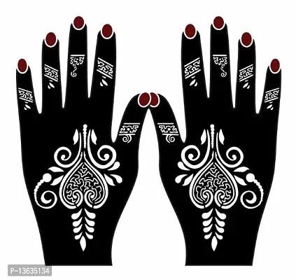 Apcutes mehndi design stencil for both hands.