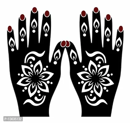 Apcutes mehndi design stencil for both hands.-thumb0