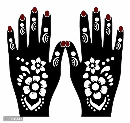 Apcutes mehndi design stencil for both hands.