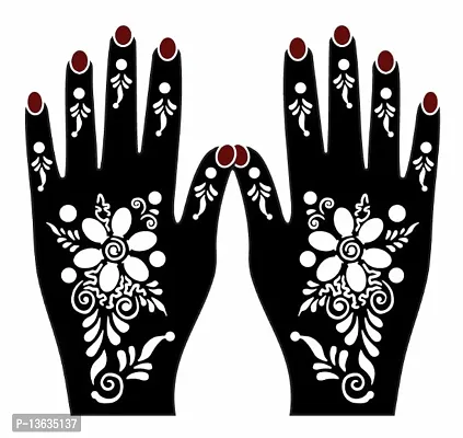 Apcutes mehndi design stencil for both hands.