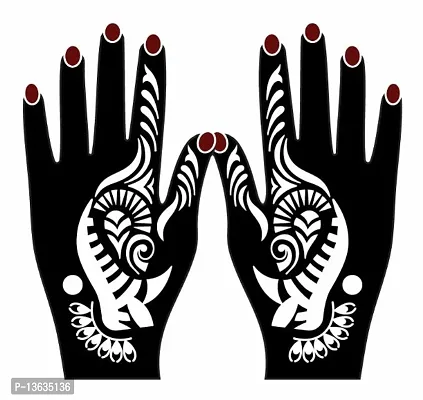 Apcutes mehndi design stencil for both hands.-thumb0