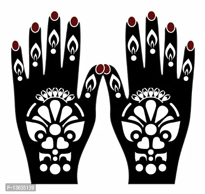 Apcutes mehndi design stencil for both hands.-thumb0