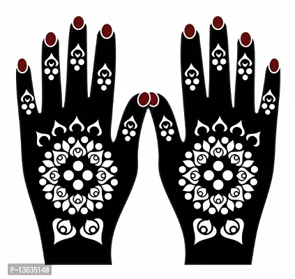 Apcutes mehndi design stencil for both hands.