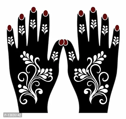 Apcutes mehndi design stencil for both hands.