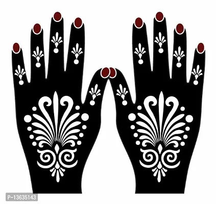 Apcutes mehndi design stencil for both hands.