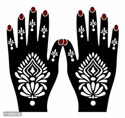 Apcutes mehndi design stencil for both hands.