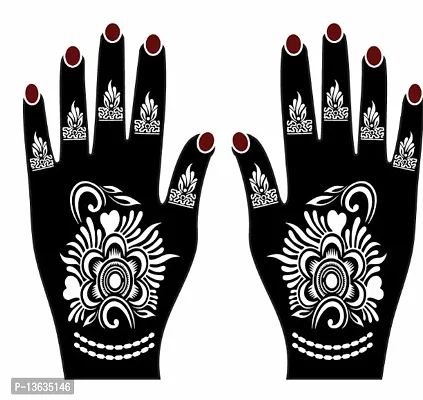 Apcutes mehndi design stencil for both hands.