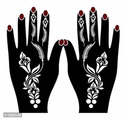 Apcutes mehndi design stencil for both hands.