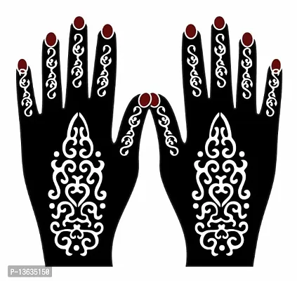 Apcutes mehndi design stencil for both hands.