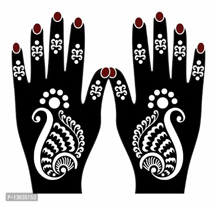 Apcutes mehndi design stencil for both hands.