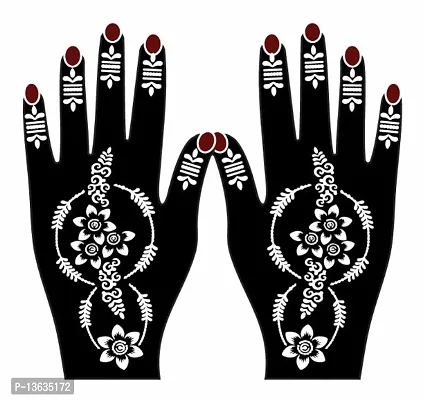 Apcutes mehndi design stencil for both hands.