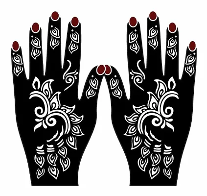 Apcutes mehndi design stencil for both hands.