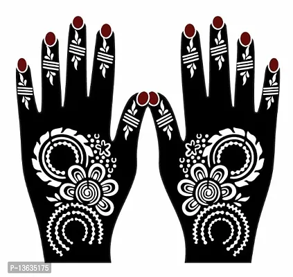 Apcutes mehndi design stencil for both hands.