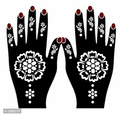 Apcutes mehndi design stencil for both hands.