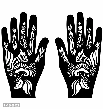 Apcutes mehndi stencil for both hands.