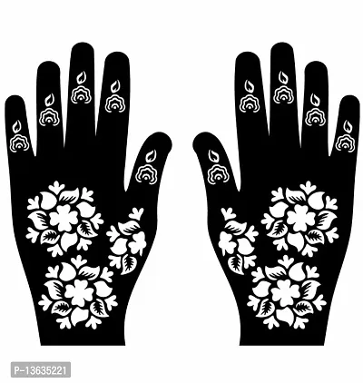 Apcutes mehndi stencil for both hands.