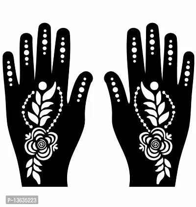 Apcutes mehndi stencil for both hands.