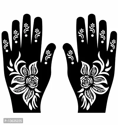 Apcutes mehndi stencil for both hands.