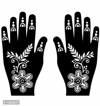 Apcutes mehndi stencil for both hands.