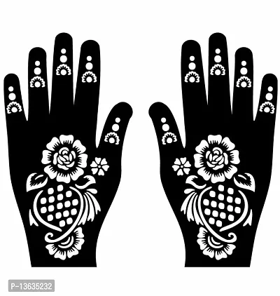 Apcutes mehndi stencil for both hands.