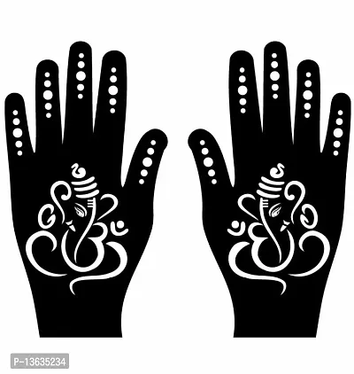 Apcutes mehndi stencil for both hands.