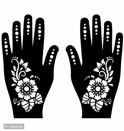 Apcutes mehndi stencil for both hands.