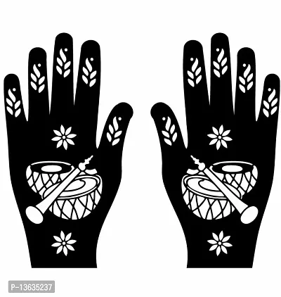 Apcutes mehndi stencil for both hands.