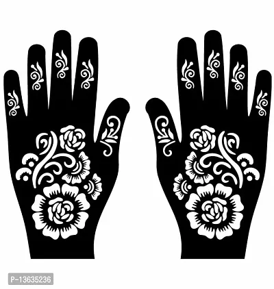 Apcutes mehndi stencil for both hands.