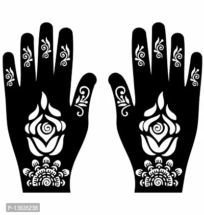 Apcutes mehndi stencil for both hands.