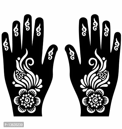 Apcutes mehndi stencil for both hands.