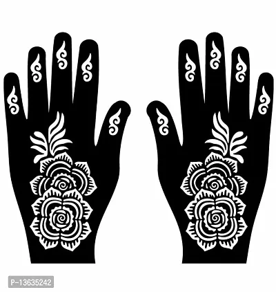 Apcutes mehndi stencil for both hands.