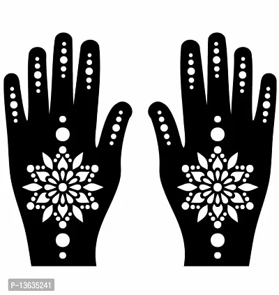 Apcutes mehndi stencil for both hands.