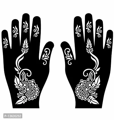 Apcutes mehndi stencil for both hands.