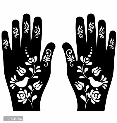 Apcutes mehndi stencil for both hands.