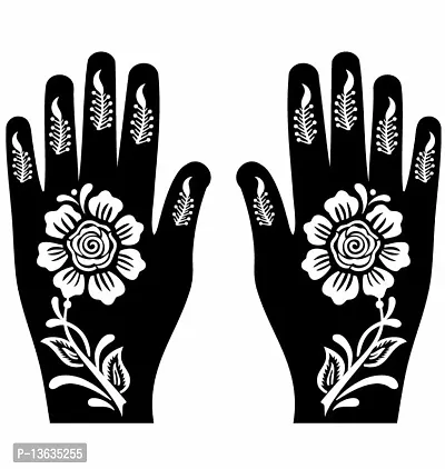 Apcutes mehndi stencil for both hands.