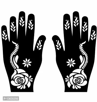 Apcutes mehndi stencil for both hands.