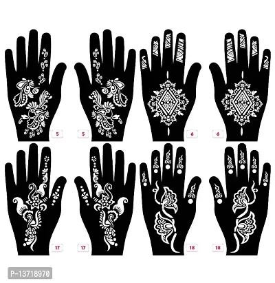 Apcutes mehndi stencil for both hands set of 4.-thumb0