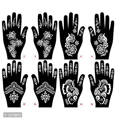 Apcutes mehndi stencil for both hands set of 4.-thumb0