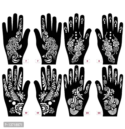 Apcutes mehndi stencil for both hands set of 4.-thumb0