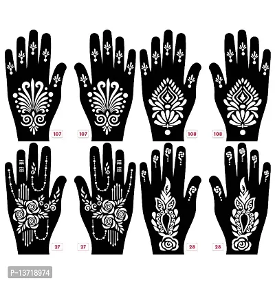 Apcutes mehndi stencil for both hands set of 4.-thumb0