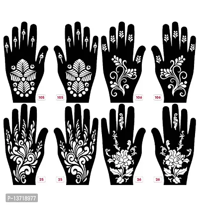 Apcutes mehndi stencil for both hands set of 4.-thumb0